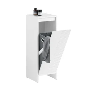 Preventa-SoBuy BZR154-W Mueble para Ropa Sucia Canasto para la Colada Blanco 30 x 30 x 87 cm