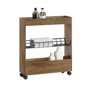 SoBuy BZR46-N Móvil Carrito con 3 Estantes Madera