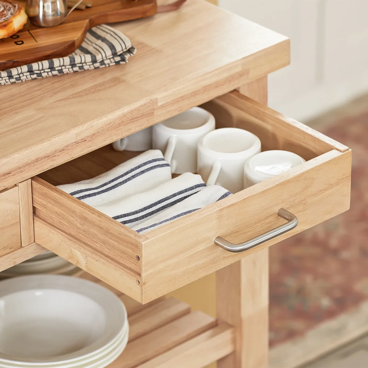 SoBuy FKW24-II-N Carro de Cocina con 2 cajones y 2 Estantes - Imagen 7