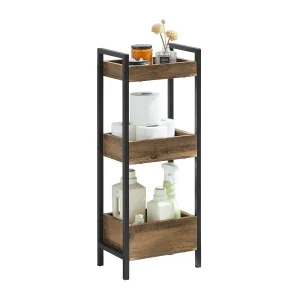 Preventa-SoBuy FRG226-F Estanterías de Baño con 3 niveles de bandejas Vintage