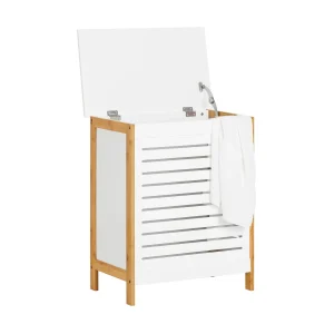 SoBuy FSS66-WN Cesto para la colada Armario de baño Blanco