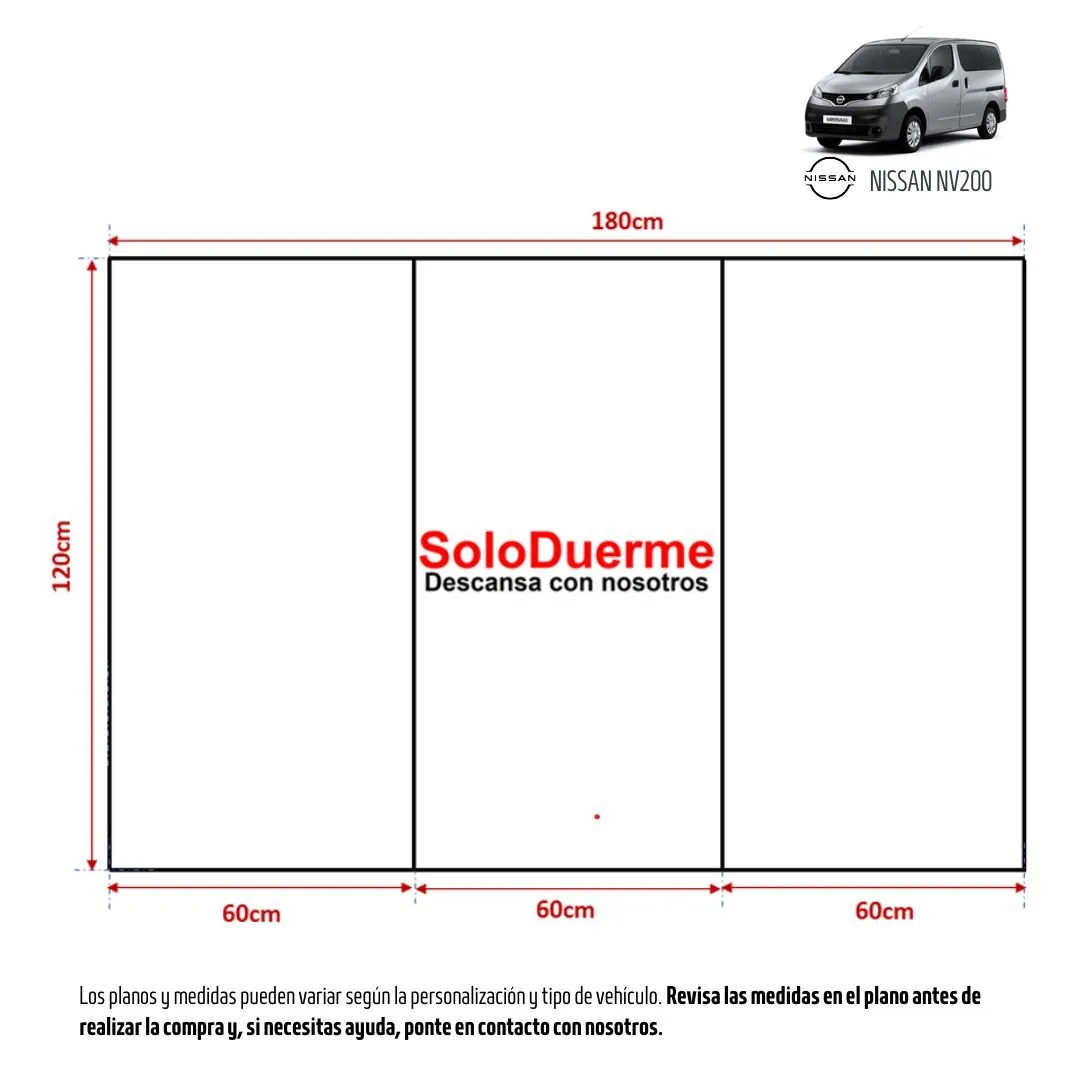 Colchón para Nissan NV200 - Imagen 3