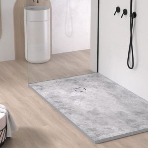 Plato de ducha de resina STONE 3D Cemento